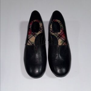 BORN Black Leather Slip-On Shoes